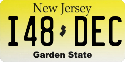NJ license plate I48DEC