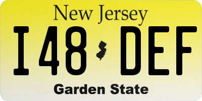 NJ license plate I48DEF