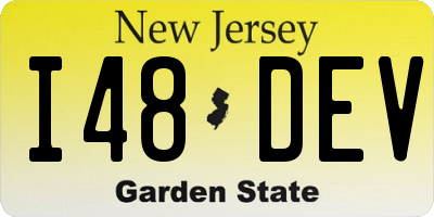 NJ license plate I48DEV