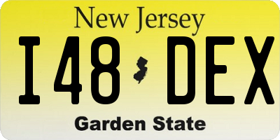 NJ license plate I48DEX