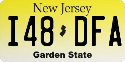 NJ license plate I48DFA