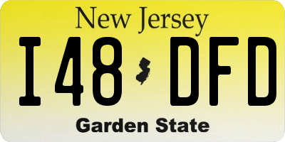 NJ license plate I48DFD