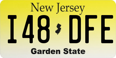 NJ license plate I48DFE
