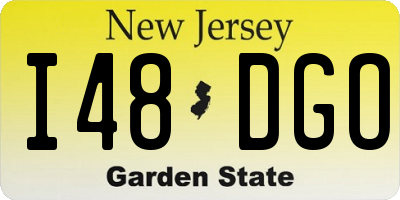 NJ license plate I48DGO