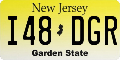 NJ license plate I48DGR