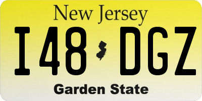 NJ license plate I48DGZ