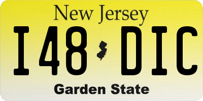 NJ license plate I48DIC
