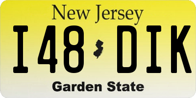 NJ license plate I48DIK