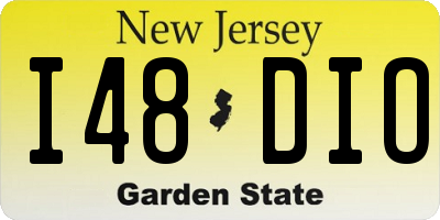 NJ license plate I48DIO
