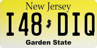 NJ license plate I48DIQ