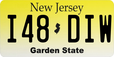 NJ license plate I48DIW