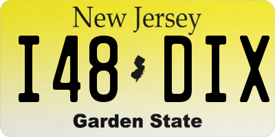 NJ license plate I48DIX