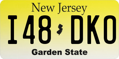NJ license plate I48DKO