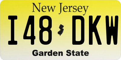 NJ license plate I48DKW