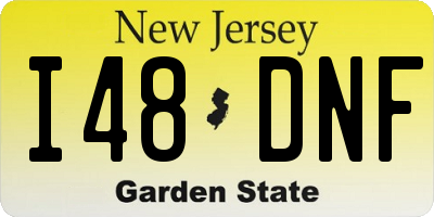 NJ license plate I48DNF