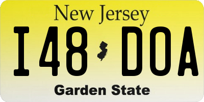 NJ license plate I48DOA