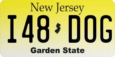 NJ license plate I48DOG