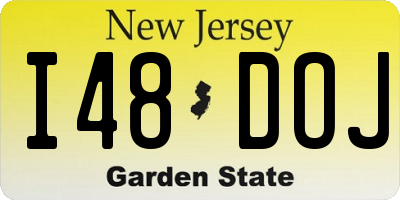 NJ license plate I48DOJ