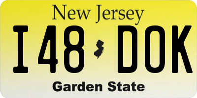 NJ license plate I48DOK