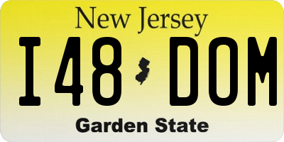 NJ license plate I48DOM