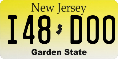 NJ license plate I48DOO