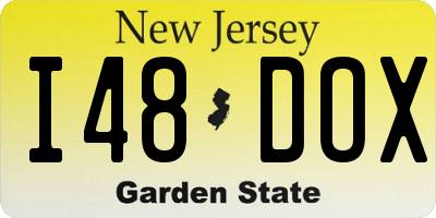 NJ license plate I48DOX