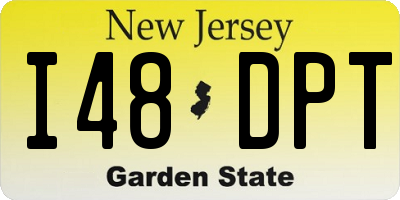NJ license plate I48DPT