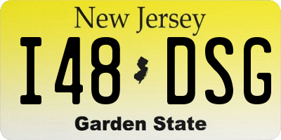 NJ license plate I48DSG