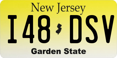 NJ license plate I48DSV