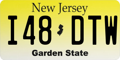 NJ license plate I48DTW