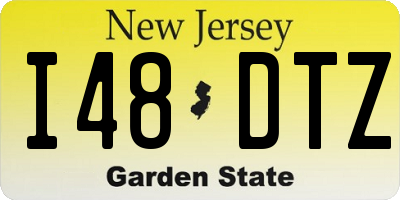 NJ license plate I48DTZ