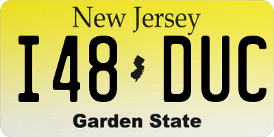 NJ license plate I48DUC