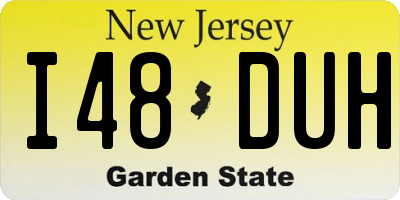 NJ license plate I48DUH