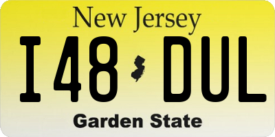 NJ license plate I48DUL