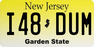 NJ license plate I48DUM
