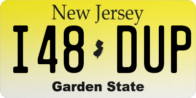 NJ license plate I48DUP