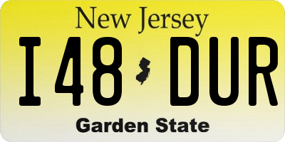 NJ license plate I48DUR