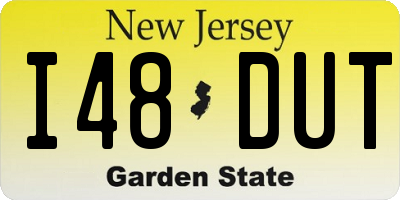 NJ license plate I48DUT