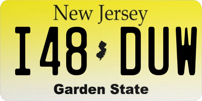 NJ license plate I48DUW