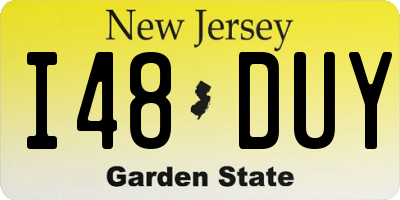 NJ license plate I48DUY
