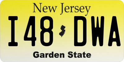 NJ license plate I48DWA