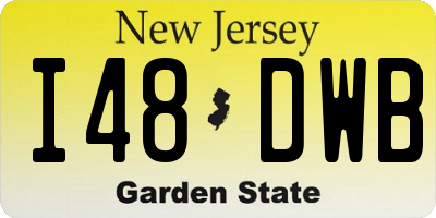 NJ license plate I48DWB