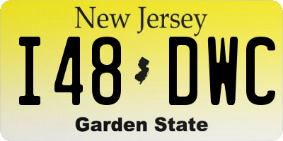 NJ license plate I48DWC