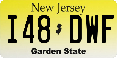 NJ license plate I48DWF