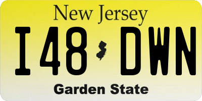 NJ license plate I48DWN