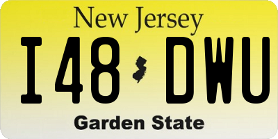NJ license plate I48DWU