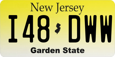 NJ license plate I48DWW