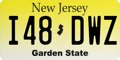 NJ license plate I48DWZ