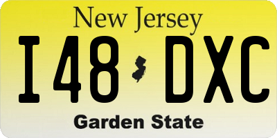 NJ license plate I48DXC