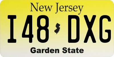 NJ license plate I48DXG